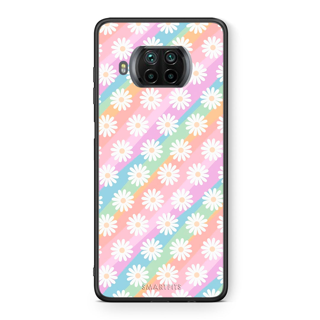 Θήκη Xiaomi Mi 10T Lite White Daisies από τη Smartfits με σχέδιο στο πίσω μέρος και μαύρο περίβλημα | Xiaomi Mi 10T Lite White Daisies case with colorful back and black bezels