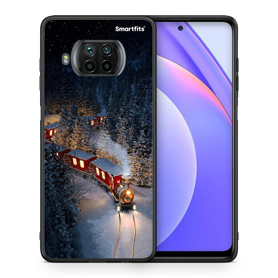 Θήκη Xiaomi Mi 10T Lite Xmas Train από τη Smartfits με σχέδιο στο πίσω μέρος και μαύρο περίβλημα | Xiaomi Mi 10T Lite Xmas Train case with colorful back and black bezels