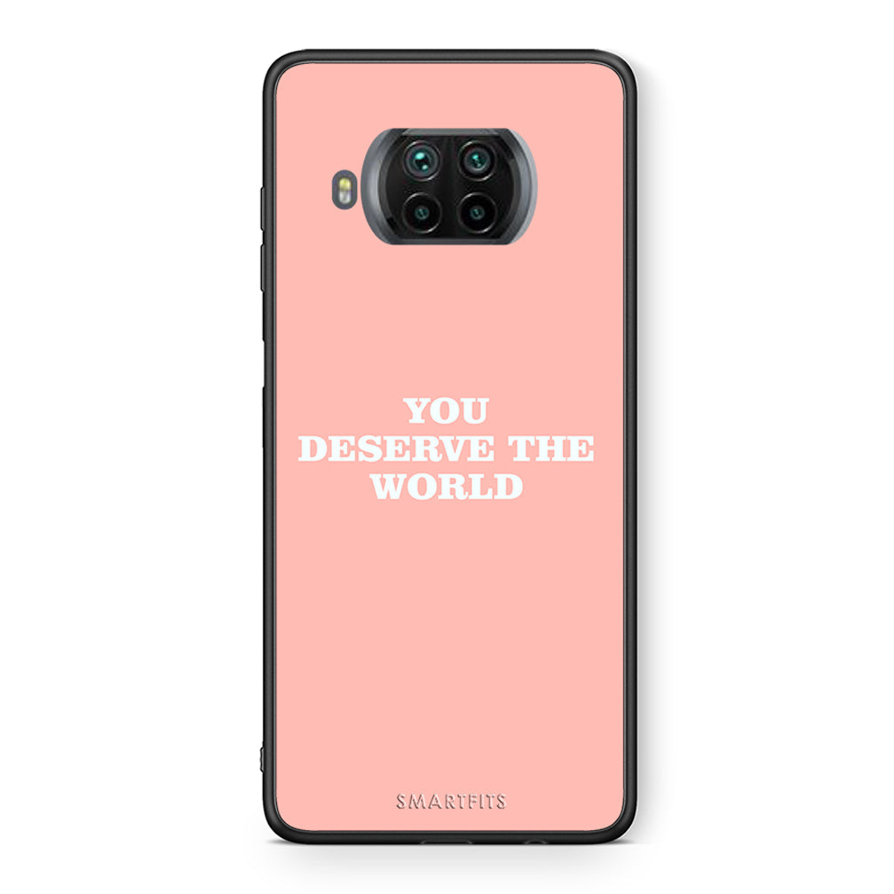 Θήκη Αγίου Βαλεντίνου Xiaomi Mi 10T Lite You Deserve The World από τη Smartfits με σχέδιο στο πίσω μέρος και μαύρο περίβλημα | Xiaomi Mi 10T Lite You Deserve The World case with colorful back and black bezels
