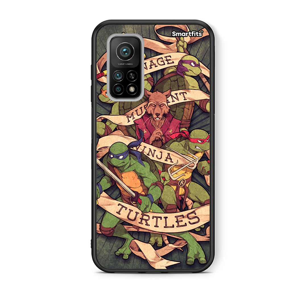 Θήκη Xiaomi Mi 10T/10T Pro Ninja Turtles από τη Smartfits με σχέδιο στο πίσω μέρος και μαύρο περίβλημα | Xiaomi Mi 10T/10T Pro Ninja Turtles case with colorful back and black bezels