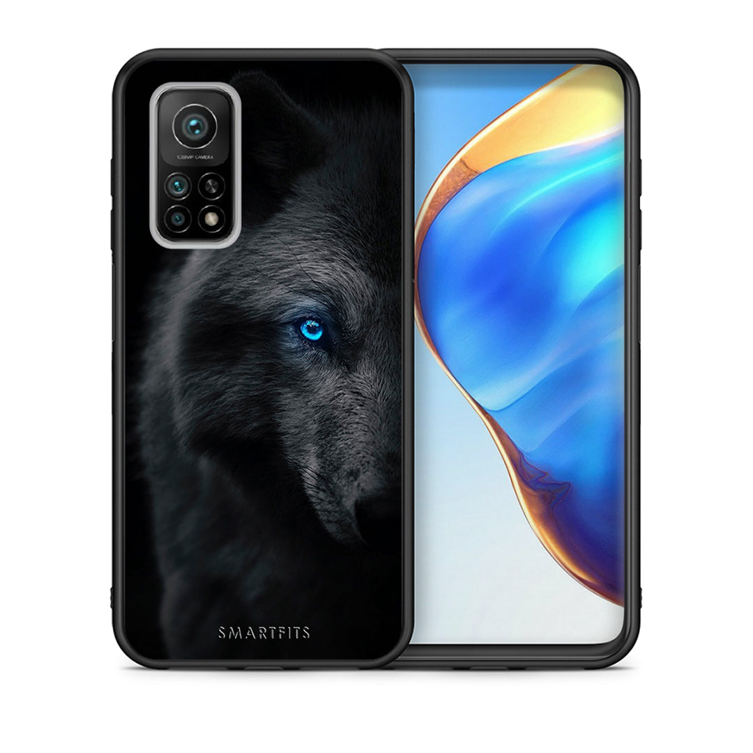 Θήκη Xiaomi Mi 10T/10T Pro Dark Wolf από τη Smartfits με σχέδιο στο πίσω μέρος και μαύρο περίβλημα | Xiaomi Mi 10T/10T Pro Dark Wolf case with colorful back and black bezels