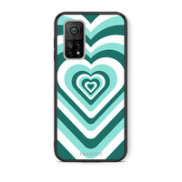 Thumbnail for Θήκη Xiaomi Mi 10T/10T Pro Green Hearts από τη Smartfits με σχέδιο στο πίσω μέρος και μαύρο περίβλημα | Xiaomi Mi 10T/10T Pro Green Hearts case with colorful back and black bezels