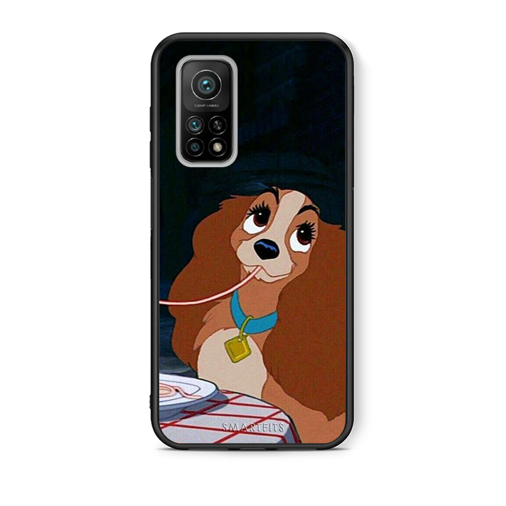 Θήκη Αγίου Βαλεντίνου Xiaomi Mi 10T / 10T Pro Lady And Tramp 2 από τη Smartfits με σχέδιο στο πίσω μέρος και μαύρο περίβλημα | Xiaomi Mi 10T / 10T Pro Lady And Tramp 2 case with colorful back and black bezels