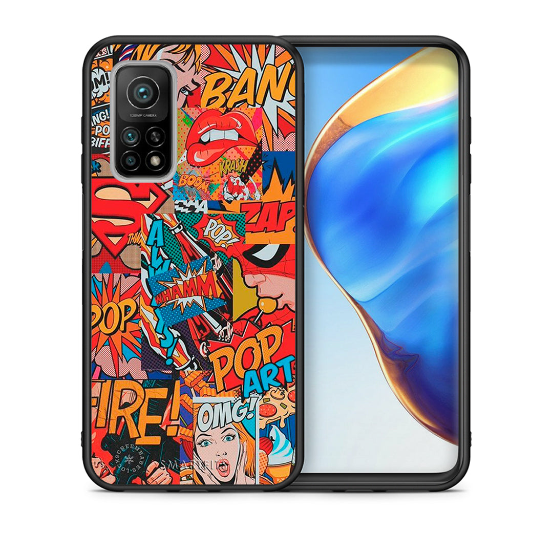 Θήκη Xiaomi Mi 10T/10T Pro PopArt OMG από τη Smartfits με σχέδιο στο πίσω μέρος και μαύρο περίβλημα | Xiaomi Mi 10T/10T Pro PopArt OMG case with colorful back and black bezels