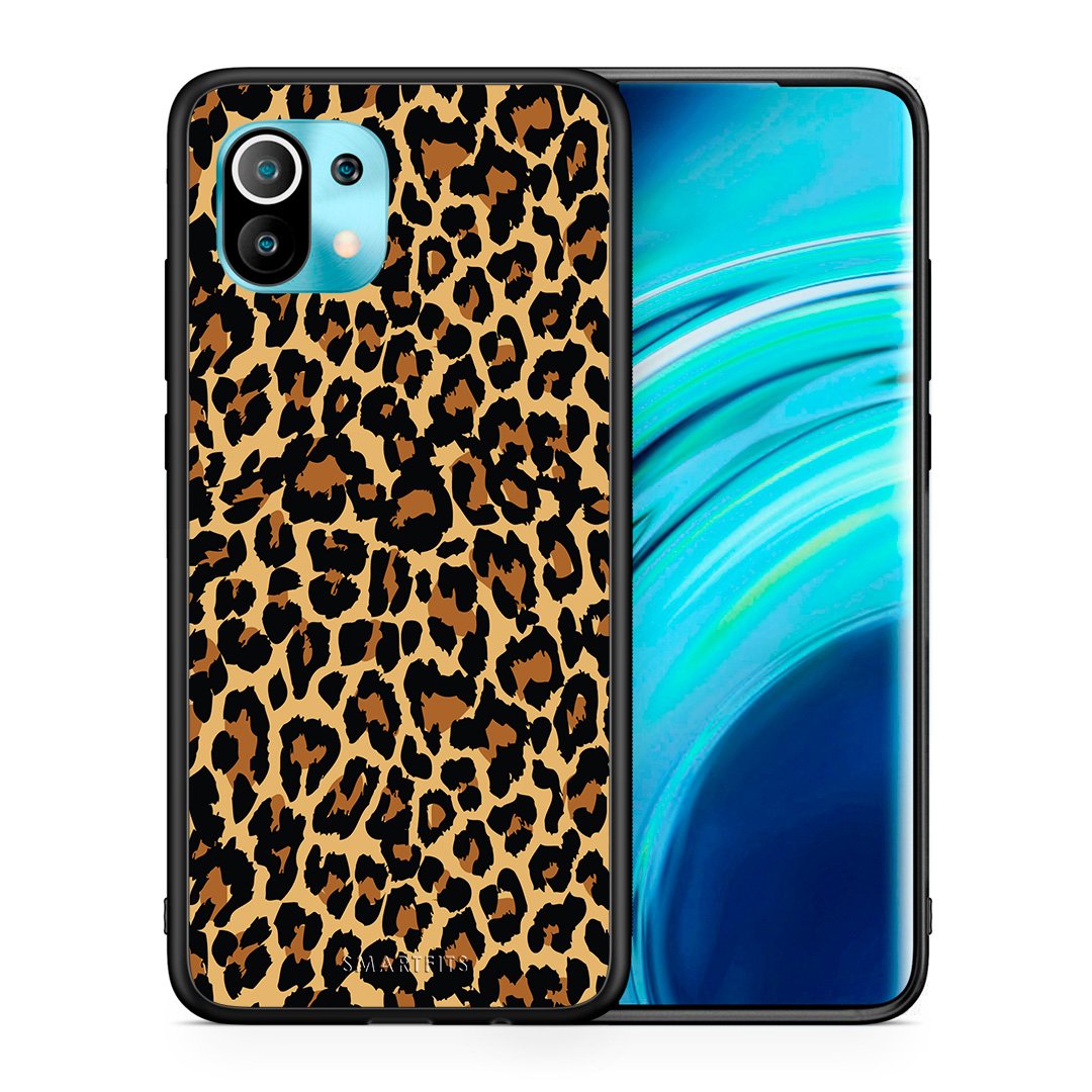 Θήκη Xiaomi Mi 11 Leopard Animal από τη Smartfits με σχέδιο στο πίσω μέρος και μαύρο περίβλημα | Xiaomi Mi 11 Leopard Animal case with colorful back and black bezels