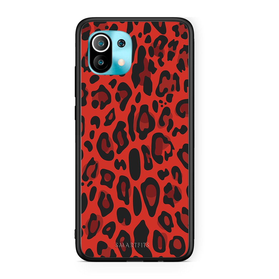 4 - Xiaomi Mi 11 Red Leopard Animal case, cover, bumper