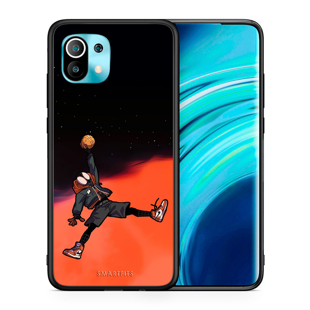 Θήκη Xiaomi Mi 11 Basketball Hero από τη Smartfits με σχέδιο στο πίσω μέρος και μαύρο περίβλημα | Xiaomi Mi 11 Basketball Hero case with colorful back and black bezels