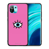 Thumbnail for Θήκη Xiaomi Mi 11 Blue Eye Pink από τη Smartfits με σχέδιο στο πίσω μέρος και μαύρο περίβλημα | Xiaomi Mi 11 Blue Eye Pink case with colorful back and black bezels