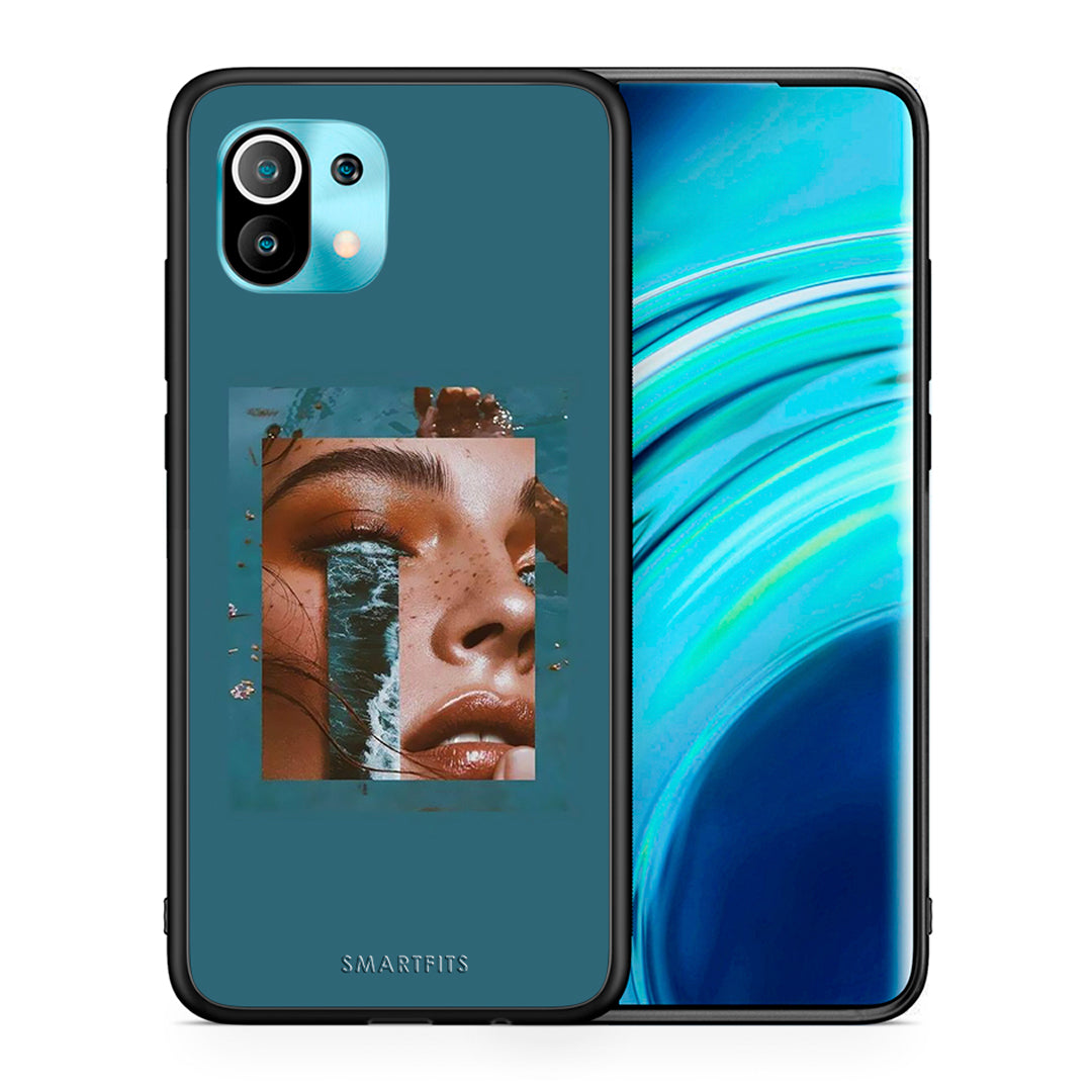 Θήκη Xiaomi Mi 11 Cry An Ocean από τη Smartfits με σχέδιο στο πίσω μέρος και μαύρο περίβλημα | Xiaomi Mi 11 Cry An Ocean case with colorful back and black bezels