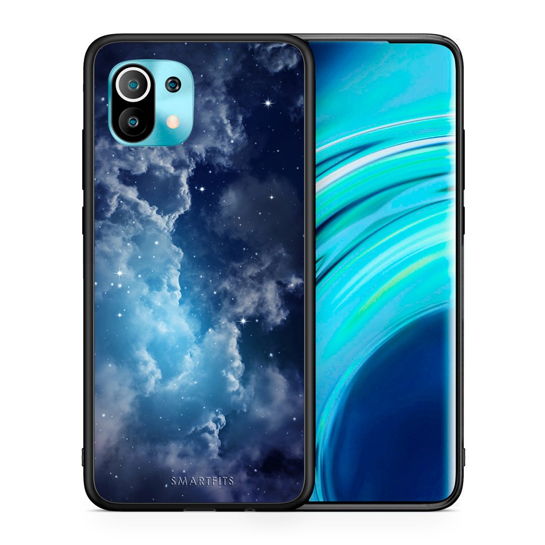 Θήκη Xiaomi Mi 11 Blue Sky Galaxy από τη Smartfits με σχέδιο στο πίσω μέρος και μαύρο περίβλημα | Xiaomi Mi 11 Blue Sky Galaxy case with colorful back and black bezels