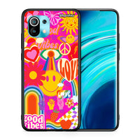 Thumbnail for Θήκη Xiaomi Mi 11 Hippie Love από τη Smartfits με σχέδιο στο πίσω μέρος και μαύρο περίβλημα | Xiaomi Mi 11 Hippie Love case with colorful back and black bezels
