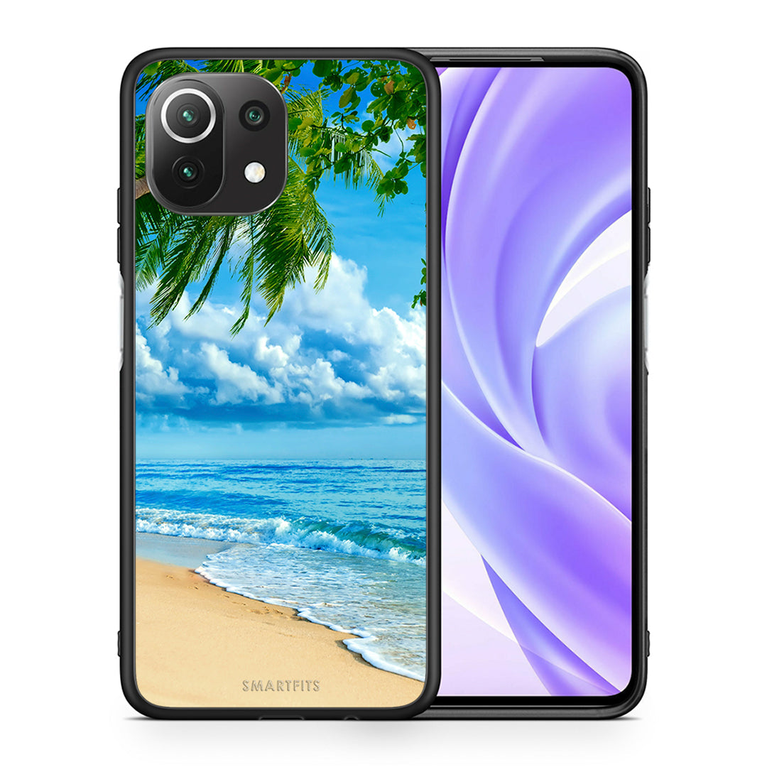 Θήκη Xiaomi 11 Lite/Mi 11 Lite Beautiful Beach από τη Smartfits με σχέδιο στο πίσω μέρος και μαύρο περίβλημα | Xiaomi 11 Lite/Mi 11 Lite Beautiful Beach case with colorful back and black bezels