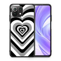 Thumbnail for Θήκη Xiaomi 11 Lite/Mi 11 Lite Black Hearts από τη Smartfits με σχέδιο στο πίσω μέρος και μαύρο περίβλημα | Xiaomi 11 Lite/Mi 11 Lite Black Hearts case with colorful back and black bezels