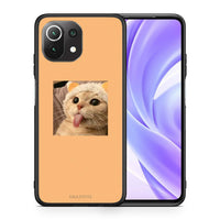 Thumbnail for Θήκη Xiaomi 11 Lite/Mi 11 Lite Cat Tongue από τη Smartfits με σχέδιο στο πίσω μέρος και μαύρο περίβλημα | Xiaomi 11 Lite/Mi 11 Lite Cat Tongue case with colorful back and black bezels