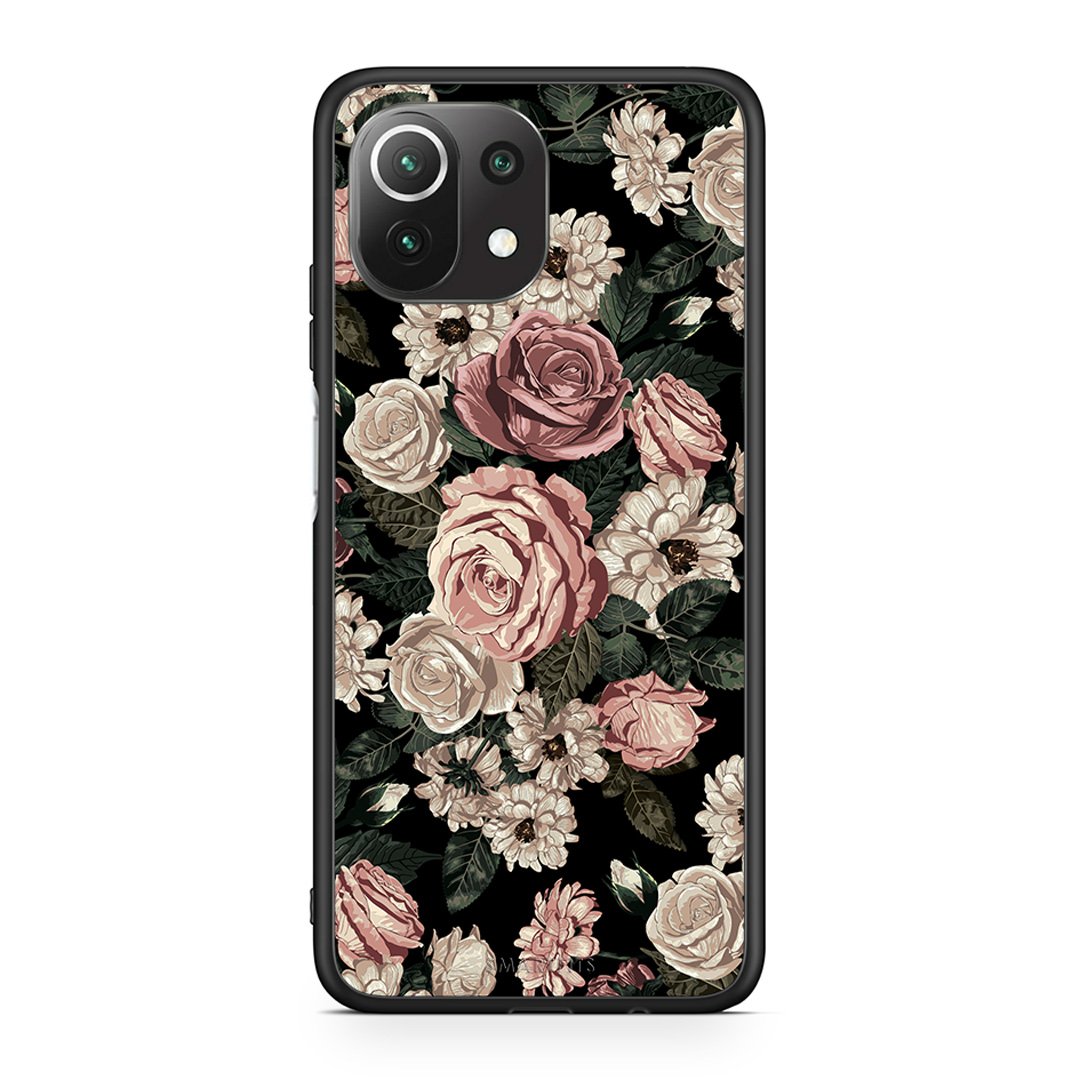 4 - Xiaomi 11 Lite/Mi 11 Lite Wild Roses Flower case, cover, bumper