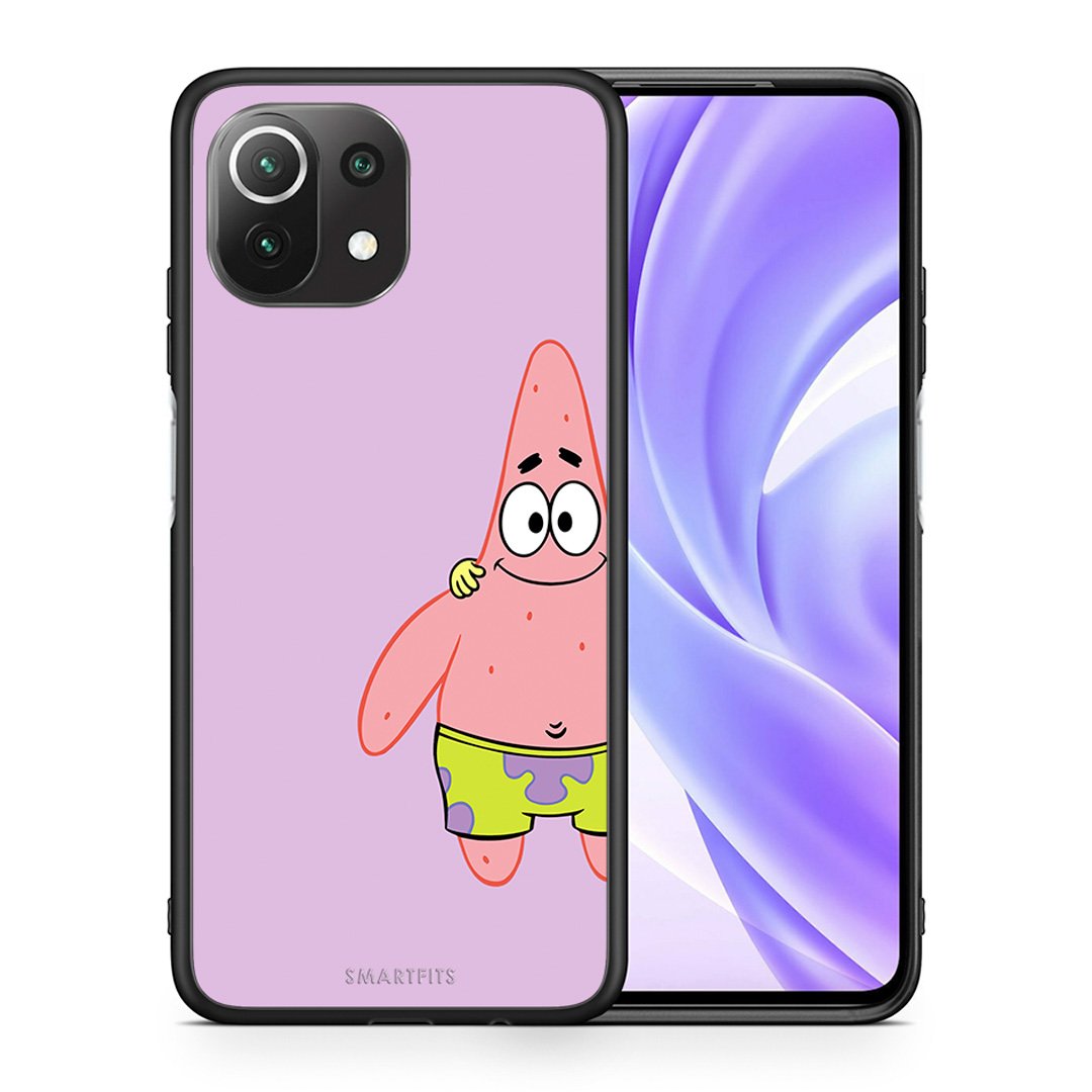 Θήκη Xiaomi 11 Lite/Mi 11 Lite Friends Patrick από τη Smartfits με σχέδιο στο πίσω μέρος και μαύρο περίβλημα | Xiaomi 11 Lite/Mi 11 Lite Friends Patrick case with colorful back and black bezels