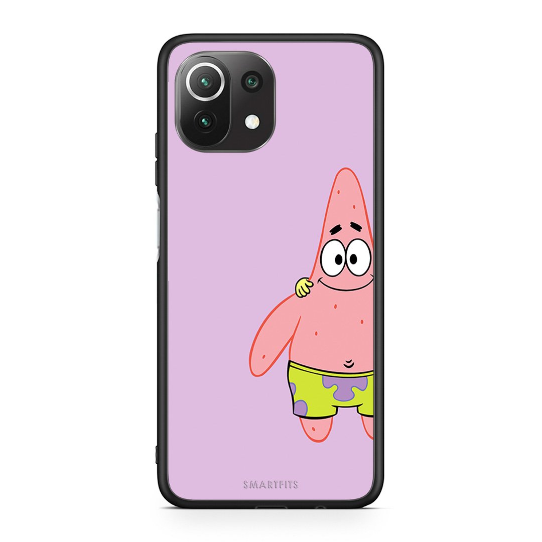 Xiaomi 11 Lite/Mi 11 Lite Friends Patrick θήκη από τη Smartfits με σχέδιο στο πίσω μέρος και μαύρο περίβλημα | Smartphone case with colorful back and black bezels by Smartfits