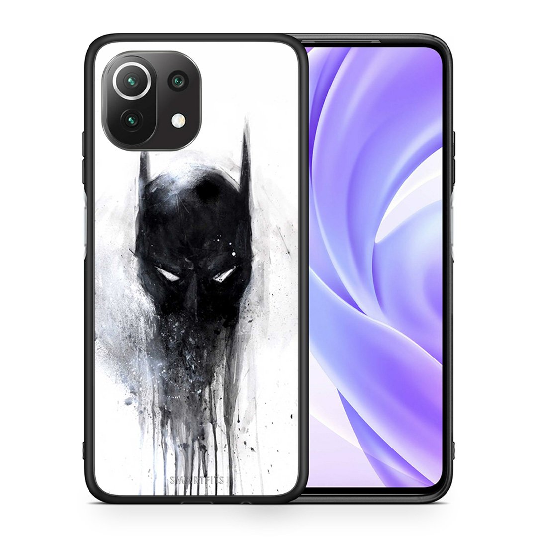 Θήκη Xiaomi 11 Lite/Mi 11 Lite Paint Bat Hero από τη Smartfits με σχέδιο στο πίσω μέρος και μαύρο περίβλημα | Xiaomi 11 Lite/Mi 11 Lite Paint Bat Hero case with colorful back and black bezels