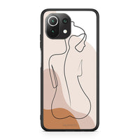 Thumbnail for Xiaomi 11 Lite/Mi 11 Lite LineArt Woman θήκη από τη Smartfits με σχέδιο στο πίσω μέρος και μαύρο περίβλημα | Smartphone case with colorful back and black bezels by Smartfits