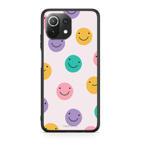 Thumbnail for Xiaomi 11 Lite/Mi 11 Lite Smiley Faces θήκη από τη Smartfits με σχέδιο στο πίσω μέρος και μαύρο περίβλημα | Smartphone case with colorful back and black bezels by Smartfits