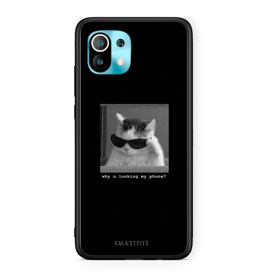 Xiaomi Mi 11 Meme Cat θήκη από τη Smartfits με σχέδιο στο πίσω μέρος και μαύρο περίβλημα | Smartphone case with colorful back and black bezels by Smartfits