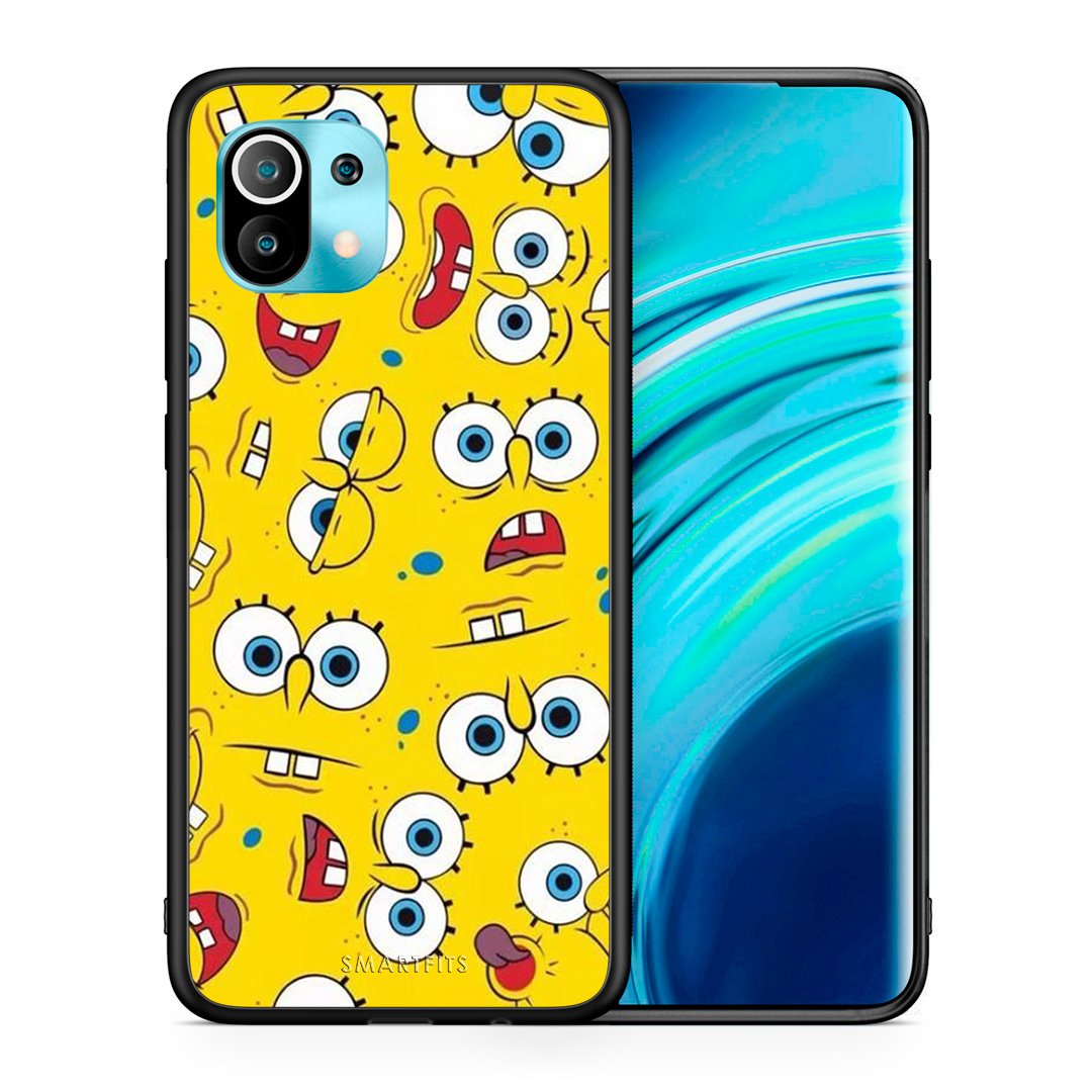 Θήκη Xiaomi Mi 11 Sponge PopArt από τη Smartfits με σχέδιο στο πίσω μέρος και μαύρο περίβλημα | Xiaomi Mi 11 Sponge PopArt case with colorful back and black bezels