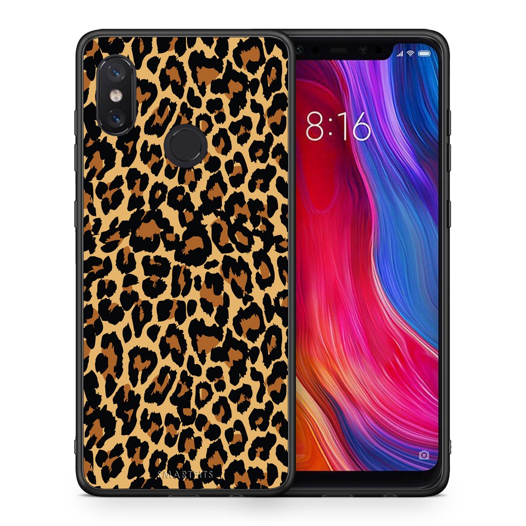 Θήκη Xiaomi Mi 8 Leopard Animal από τη Smartfits με σχέδιο στο πίσω μέρος και μαύρο περίβλημα | Xiaomi Mi 8 Leopard Animal case with colorful back and black bezels