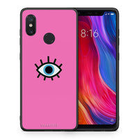 Thumbnail for Θήκη Xiaomi Mi 8 Blue Eye Pink από τη Smartfits με σχέδιο στο πίσω μέρος και μαύρο περίβλημα | Xiaomi Mi 8 Blue Eye Pink case with colorful back and black bezels