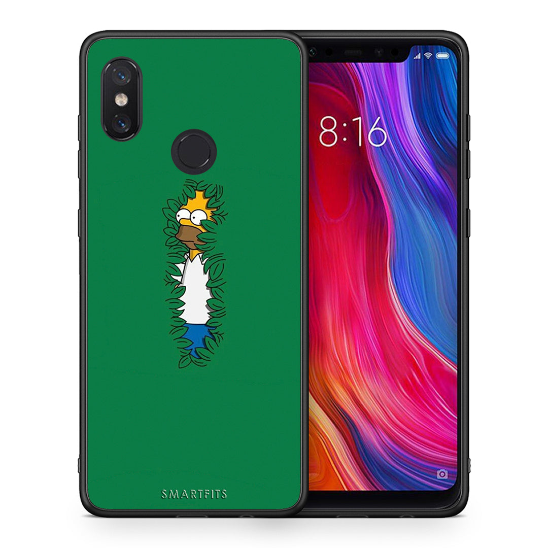 Θήκη Αγίου Βαλεντίνου Xiaomi Mi 8 Bush Man από τη Smartfits με σχέδιο στο πίσω μέρος και μαύρο περίβλημα | Xiaomi Mi 8 Bush Man case with colorful back and black bezels