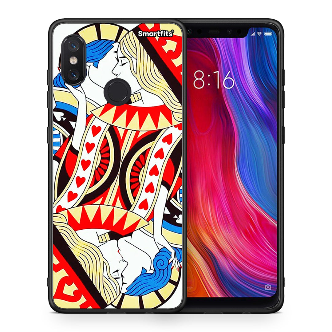 Θήκη Xiaomi Mi 8 Card Love από τη Smartfits με σχέδιο στο πίσω μέρος και μαύρο περίβλημα | Xiaomi Mi 8 Card Love case with colorful back and black bezels
