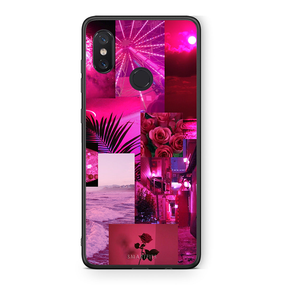 Xiaomi Mi 8 Collage Red Roses Θήκη Αγίου Βαλεντίνου από τη Smartfits με σχέδιο στο πίσω μέρος και μαύρο περίβλημα | Smartphone case with colorful back and black bezels by Smartfits