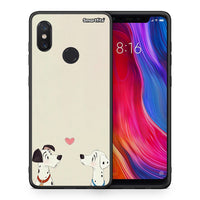 Thumbnail for Θήκη Xiaomi Mi 8 Dalmatians Love από τη Smartfits με σχέδιο στο πίσω μέρος και μαύρο περίβλημα | Xiaomi Mi 8 Dalmatians Love case with colorful back and black bezels