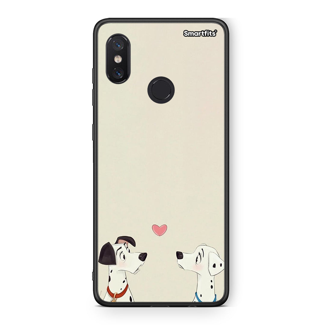 Xiaomi Mi 8 Dalmatians Love θήκη από τη Smartfits με σχέδιο στο πίσω μέρος και μαύρο περίβλημα | Smartphone case with colorful back and black bezels by Smartfits