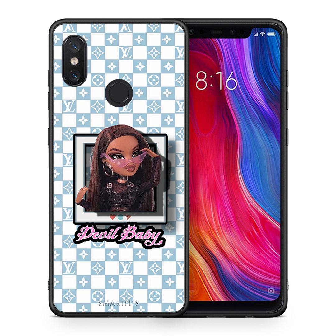 Θήκη Αγίου Βαλεντίνου Xiaomi Mi 8 Devil Baby από τη Smartfits με σχέδιο στο πίσω μέρος και μαύρο περίβλημα | Xiaomi Mi 8 Devil Baby case with colorful back and black bezels