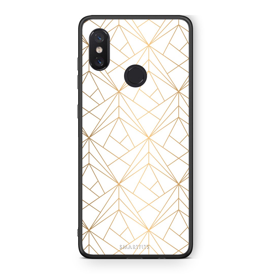 111 - Xiaomi Mi 8 Luxury White Geometric case, cover, bumper