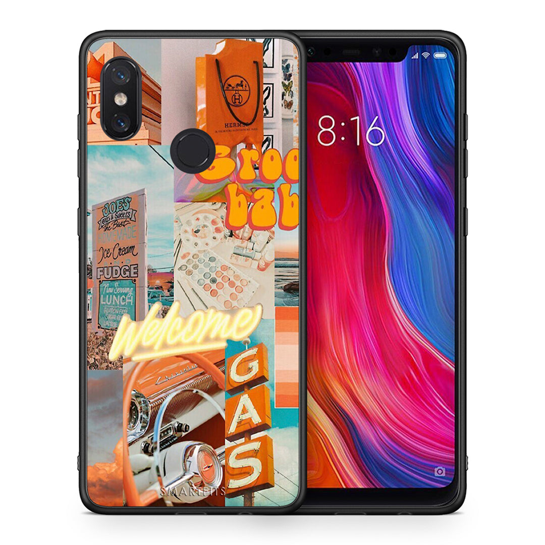 Θήκη Αγίου Βαλεντίνου Xiaomi Mi 8 Groovy Babe από τη Smartfits με σχέδιο στο πίσω μέρος και μαύρο περίβλημα | Xiaomi Mi 8 Groovy Babe case with colorful back and black bezels