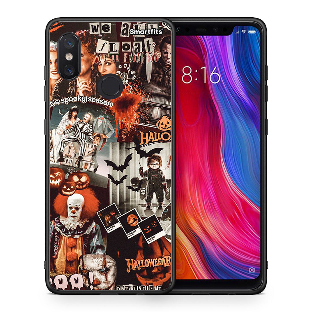 Θήκη Xiaomi Mi 8 Halloween Spooky Season από τη Smartfits με σχέδιο στο πίσω μέρος και μαύρο περίβλημα | Xiaomi Mi 8 Halloween Spooky Season case with colorful back and black bezels