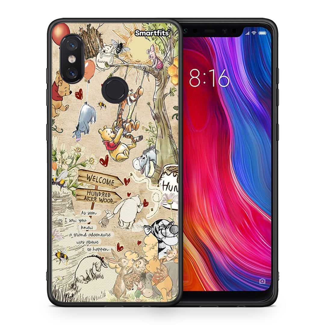 Θήκη Xiaomi Mi 8 Happy Friends από τη Smartfits με σχέδιο στο πίσω μέρος και μαύρο περίβλημα | Xiaomi Mi 8 Happy Friends case with colorful back and black bezels