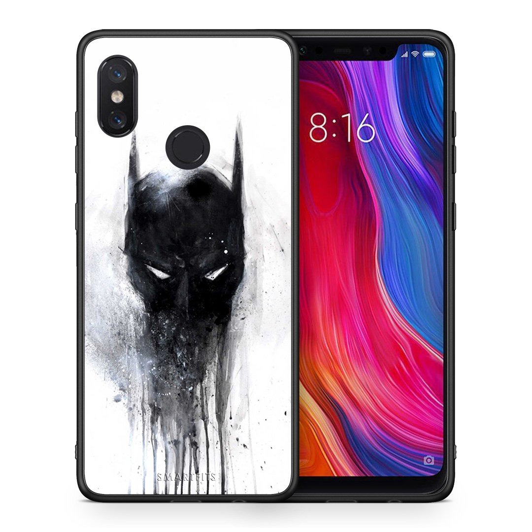 Θήκη Xiaomi Mi 8 Paint Bat Hero από τη Smartfits με σχέδιο στο πίσω μέρος και μαύρο περίβλημα | Xiaomi Mi 8 Paint Bat Hero case with colorful back and black bezels