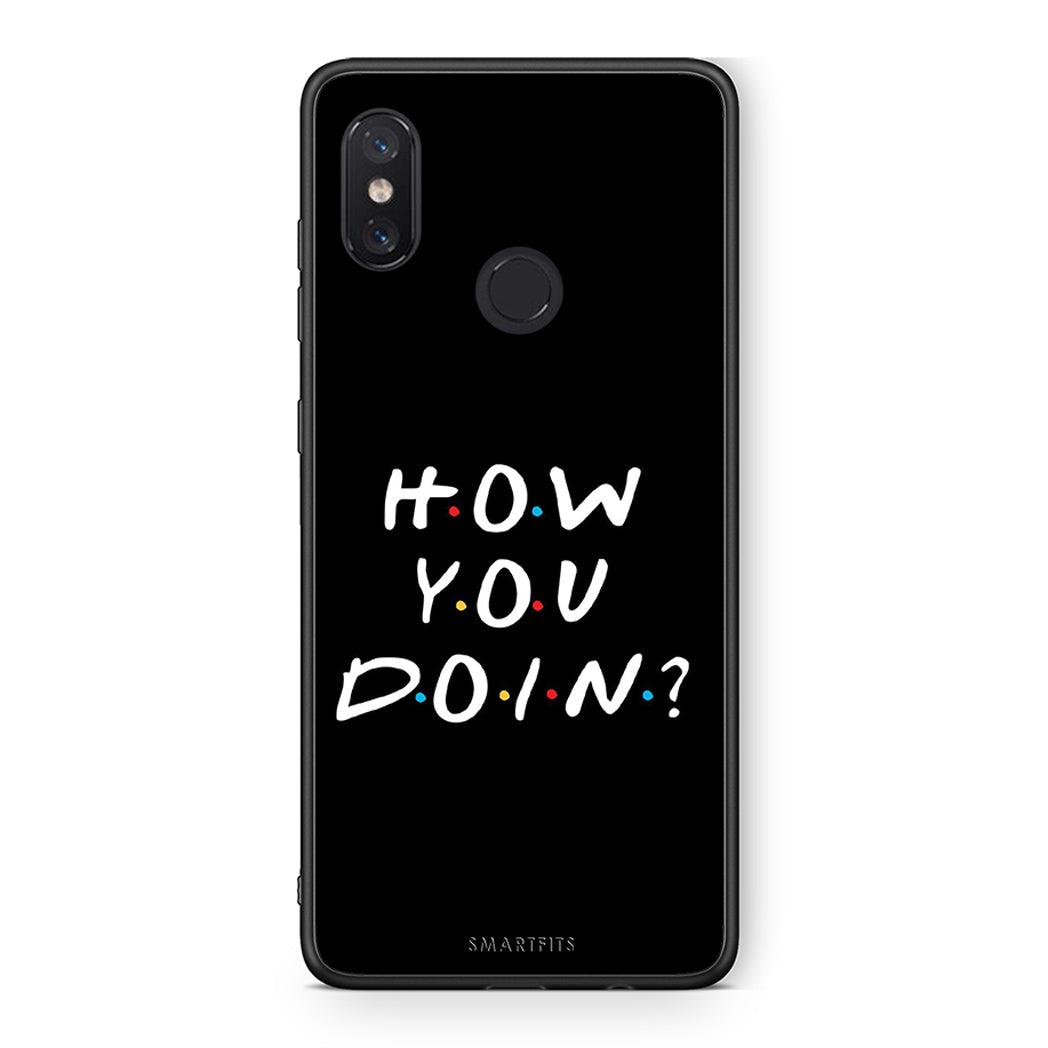 Xiaomi Mi 8 How You Doin θήκη από τη Smartfits με σχέδιο στο πίσω μέρος και μαύρο περίβλημα | Smartphone case with colorful back and black bezels by Smartfits