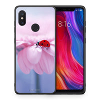 Thumbnail for Θήκη Xiaomi Mi 8 Ladybug Flower από τη Smartfits με σχέδιο στο πίσω μέρος και μαύρο περίβλημα | Xiaomi Mi 8 Ladybug Flower case with colorful back and black bezels