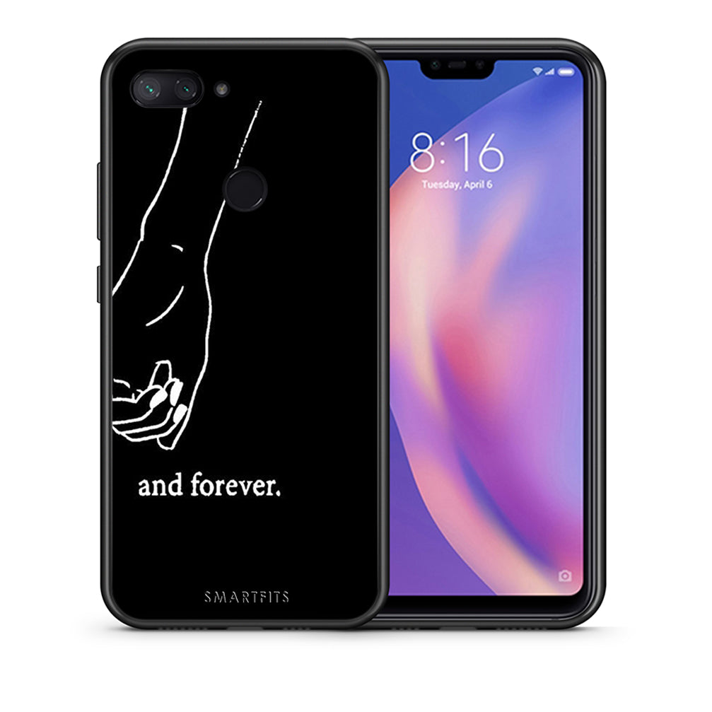 Θήκη Αγίου Βαλεντίνου Xiaomi Mi 8 Lite Always & Forever 2 από τη Smartfits με σχέδιο στο πίσω μέρος και μαύρο περίβλημα | Xiaomi Mi 8 Lite Always & Forever 2 case with colorful back and black bezels