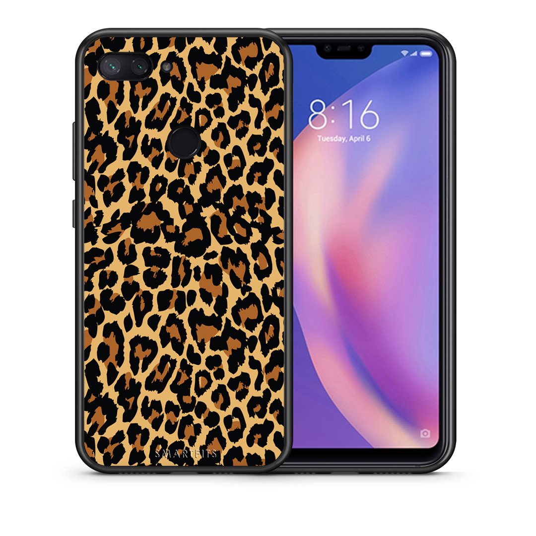 Θήκη Xiaomi Mi 8 Lite Leopard Animal από τη Smartfits με σχέδιο στο πίσω μέρος και μαύρο περίβλημα | Xiaomi Mi 8 Lite Leopard Animal case with colorful back and black bezels
