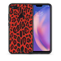 Thumbnail for Θήκη Xiaomi Mi 8 Lite Red Leopard Animal από τη Smartfits με σχέδιο στο πίσω μέρος και μαύρο περίβλημα | Xiaomi Mi 8 Lite Red Leopard Animal case with colorful back and black bezels