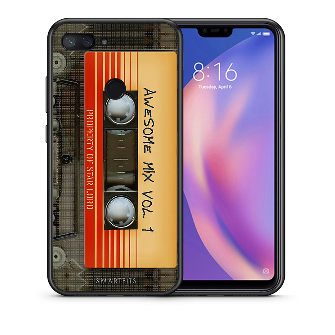 Θήκη Xiaomi Mi 8 Lite Awesome Mix από τη Smartfits με σχέδιο στο πίσω μέρος και μαύρο περίβλημα | Xiaomi Mi 8 Lite Awesome Mix case with colorful back and black bezels