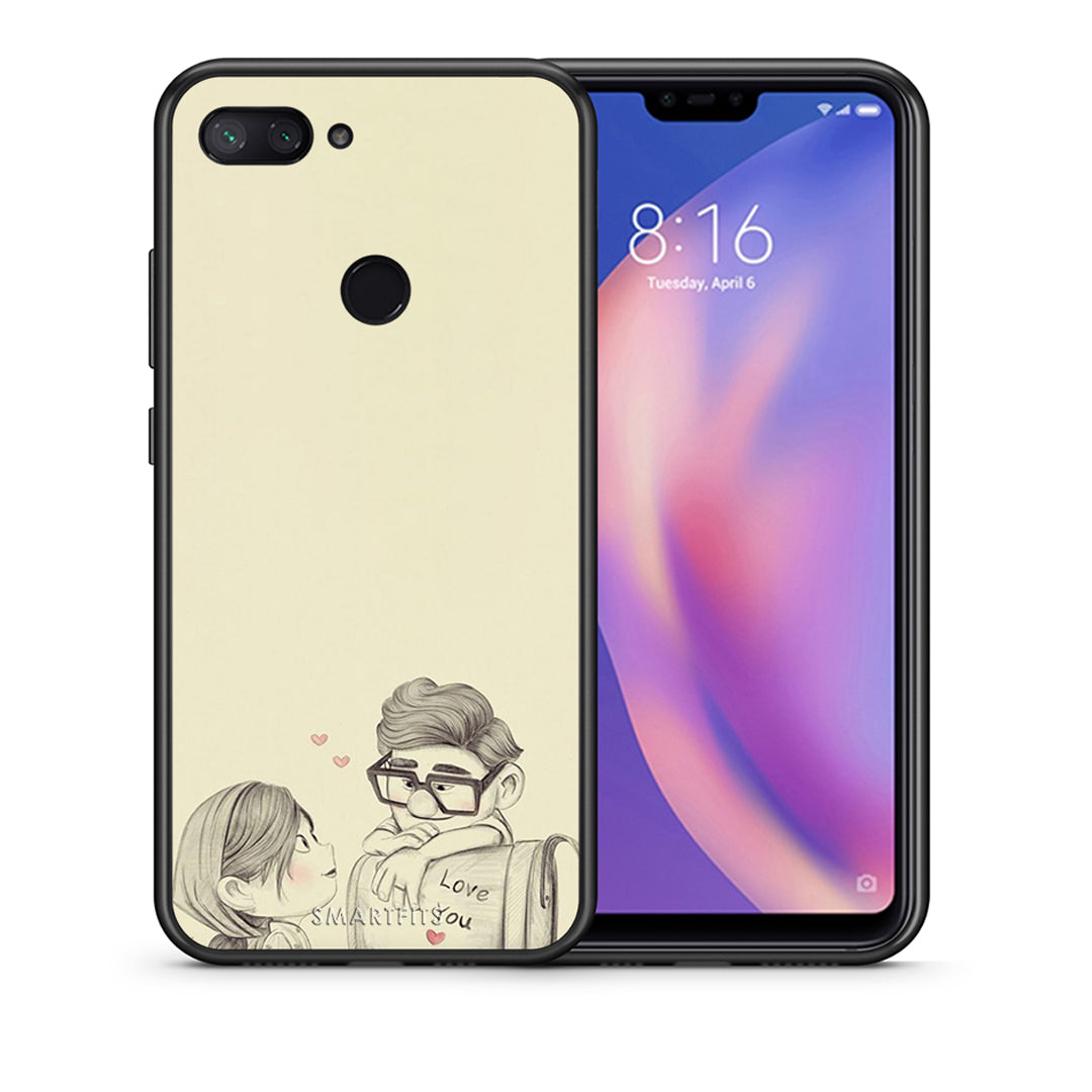 Θήκη Xiaomi Mi 8 Lite Carl And Ellie από τη Smartfits με σχέδιο στο πίσω μέρος και μαύρο περίβλημα | Xiaomi Mi 8 Lite Carl And Ellie case with colorful back and black bezels