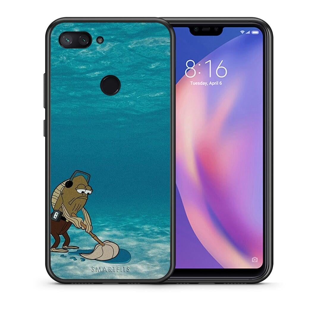 Θήκη Xiaomi Mi 8 Lite Clean The Ocean από τη Smartfits με σχέδιο στο πίσω μέρος και μαύρο περίβλημα | Xiaomi Mi 8 Lite Clean The Ocean case with colorful back and black bezels