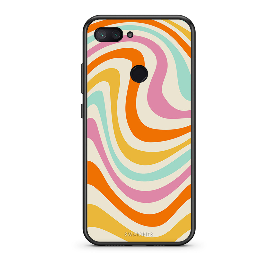 Xiaomi Mi 8 Lite Colourful Waves θήκη από τη Smartfits με σχέδιο στο πίσω μέρος και μαύρο περίβλημα | Smartphone case with colorful back and black bezels by Smartfits