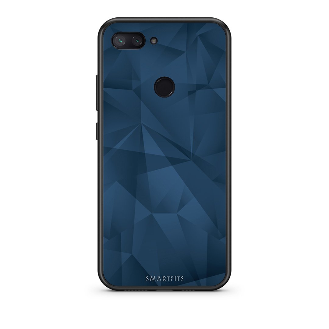 39 - Xiaomi Mi 8 Lite  Blue Abstract Geometric case, cover, bumper
