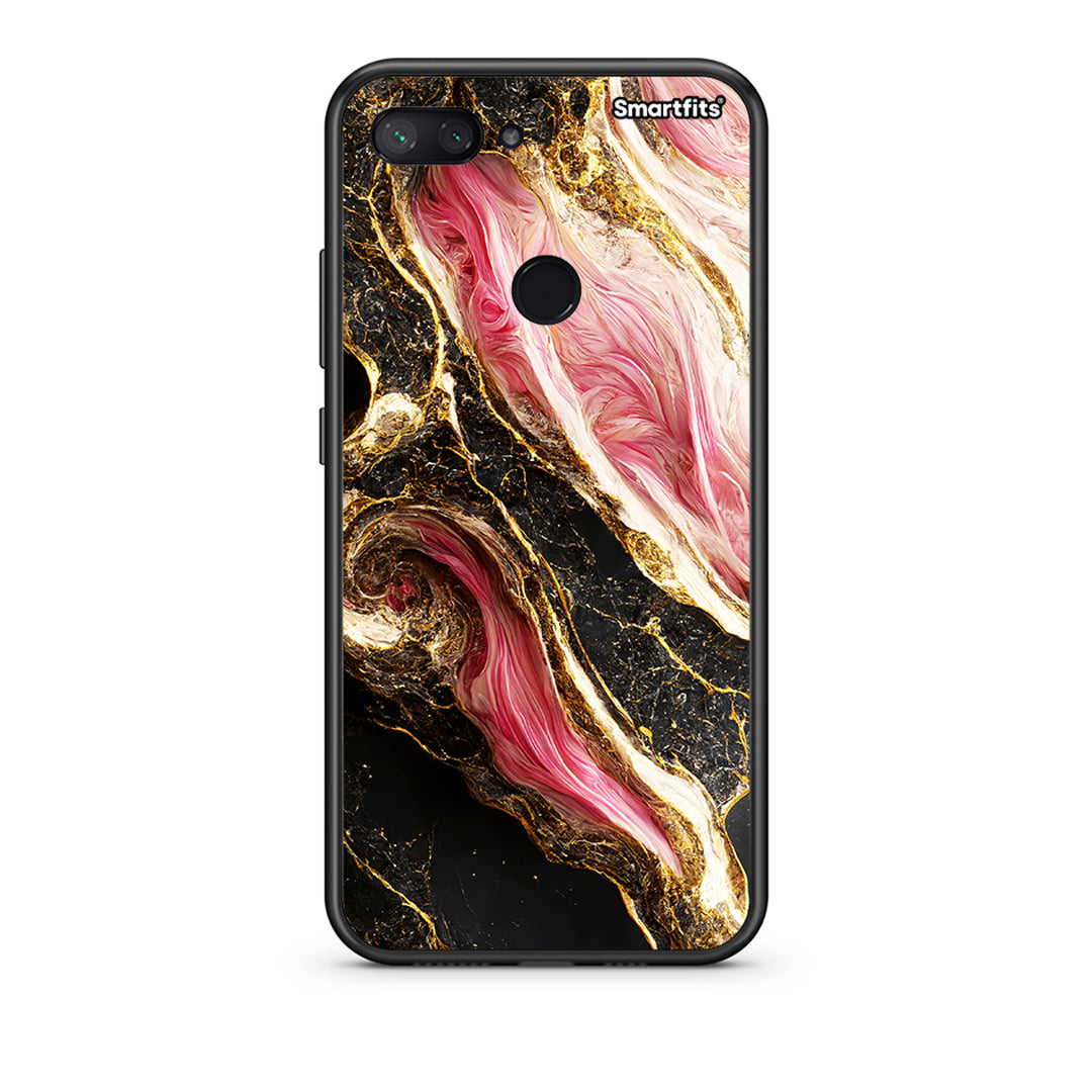 Xiaomi Mi 8 Lite Glamorous Pink Marble θήκη από τη Smartfits με σχέδιο στο πίσω μέρος και μαύρο περίβλημα | Smartphone case with colorful back and black bezels by Smartfits